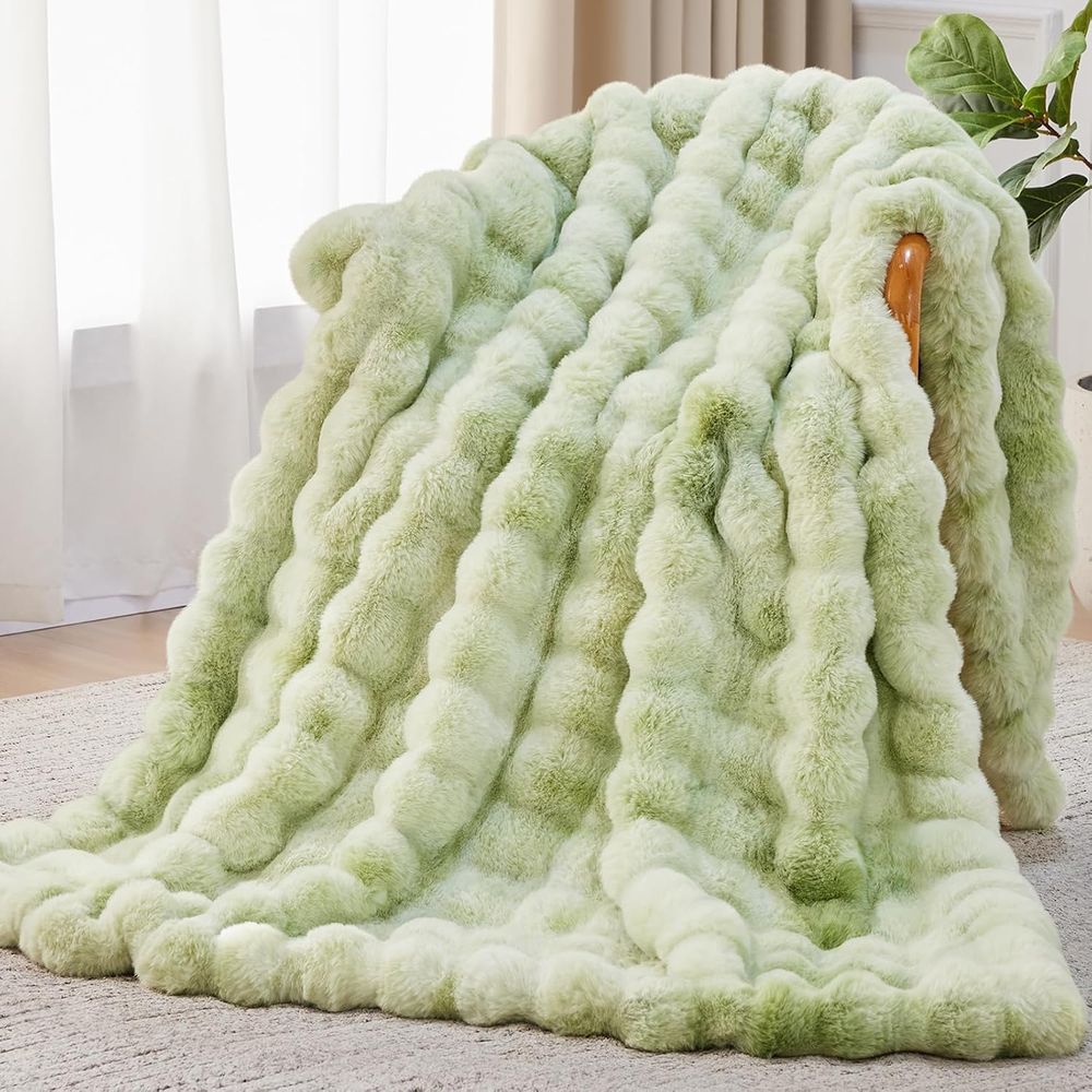 Cashmere Throw Blanket - Sahte Kürk Battaniye, 1000GSM Kabarık Yumuşak