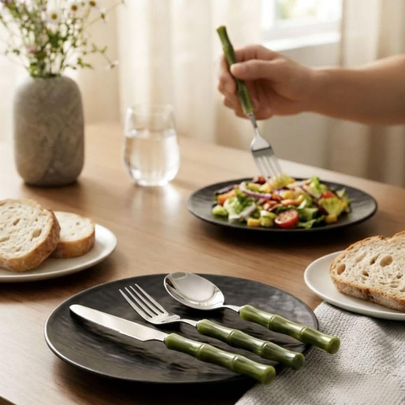 Dayanıklı Bambu Saplı Paslanma - Bamboo Cutlery Set incelemesi ve fiyatı