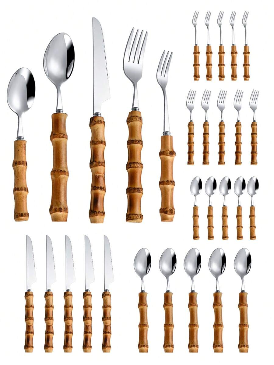 30 parçalı paslanmaz çelik çat - Bamboo Cutlery Set incelemesi ve fiyatı