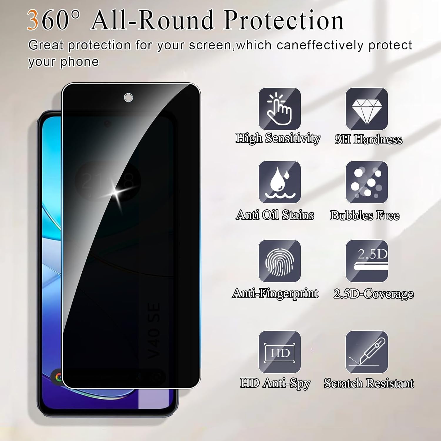 VIVO V40 SE Anti Spy Temperli  - Vivo V40 incelemesi ve fiyatı